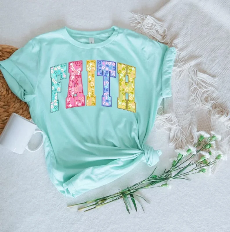 Faith Rainbow Leopard Tee