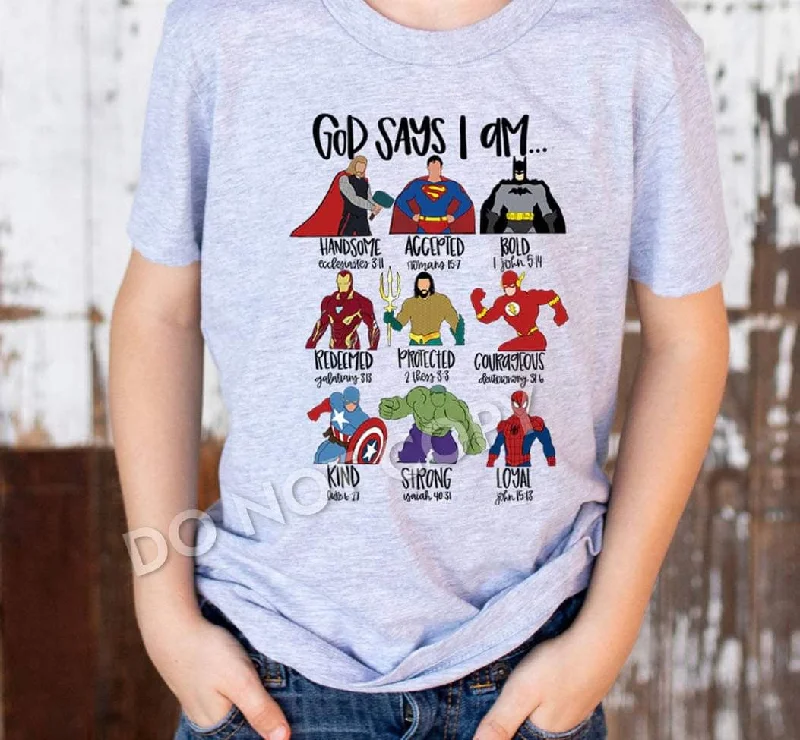 God Says I Am Kids Tee (multiple designs)