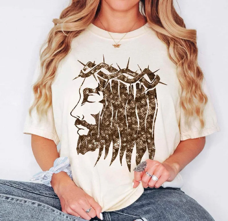 Sequin Jesus Tee