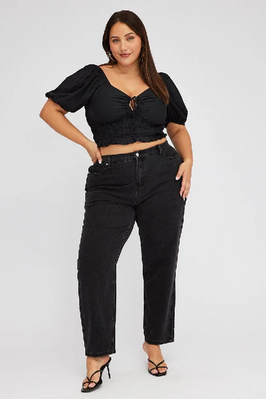 Black Mom Jeans High Rise