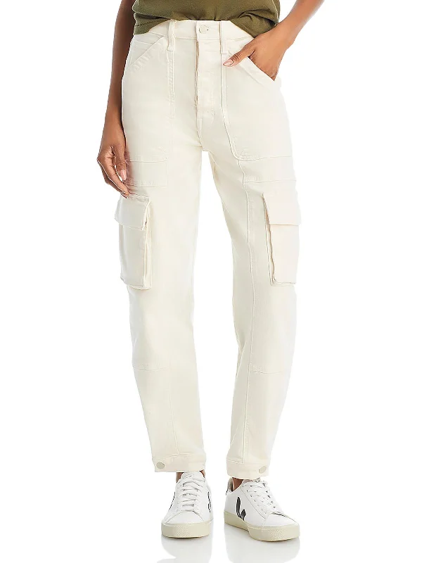 Curbside Womens High Rise Deep Pockets Cargo Jeans