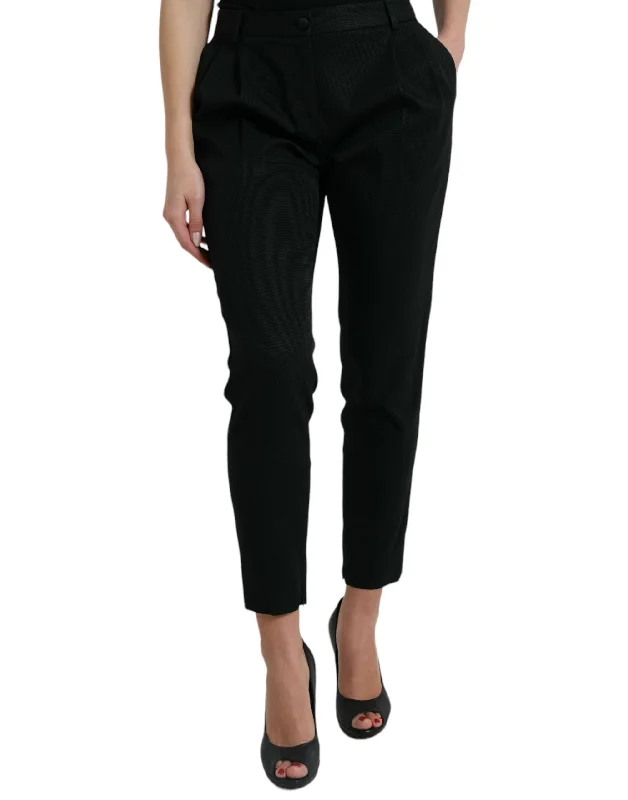 Dolce & Gabbana Elegant High-Waist Tape Cropped Women's Pants