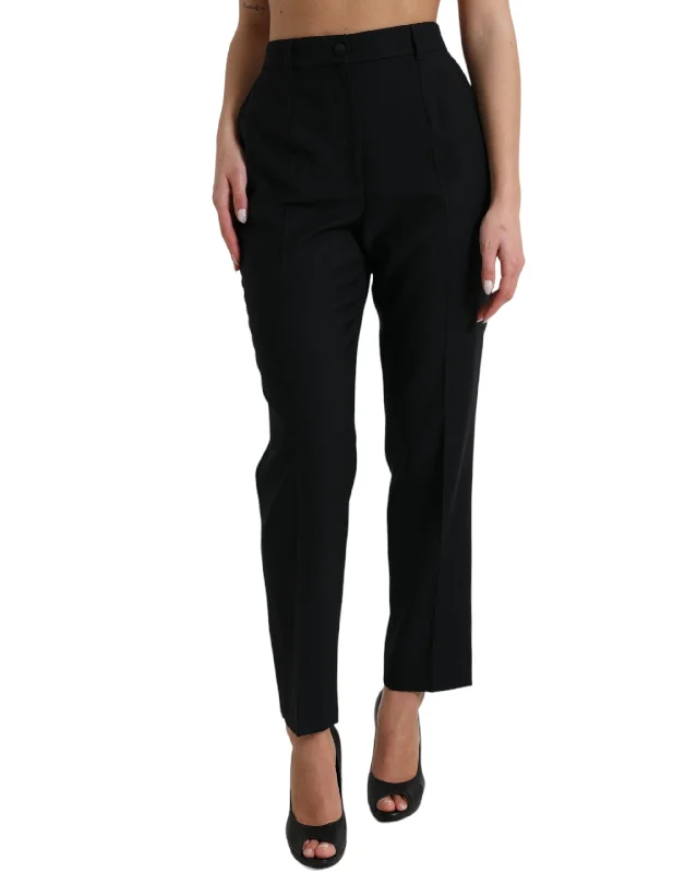 Dolce & Gabbana Elegant High Waist Wool Women's Pants