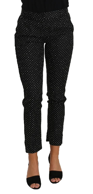 Dolce & Gabbana Elegant Polka Dot Cropped Women's Trousers