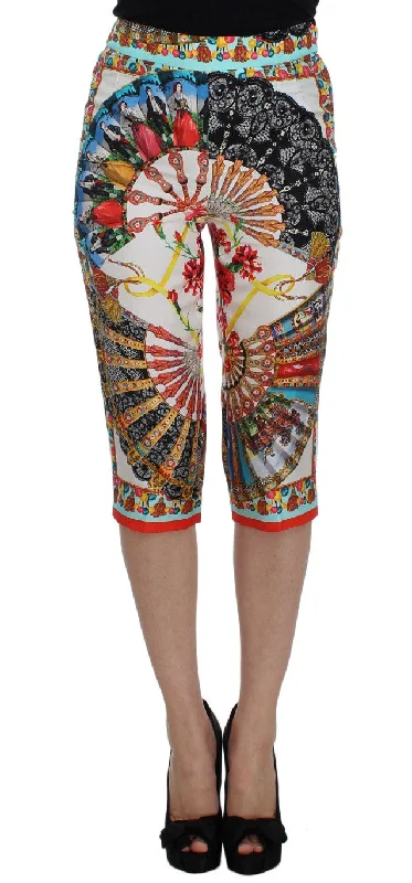 Dolce & Gabbana  Majolica Silk Capri Women's Pants