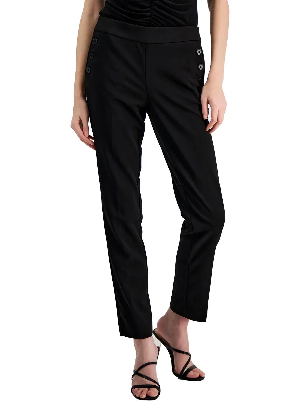 Womens High Rise Ankle Straight Leg Pants