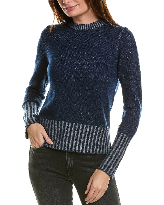 Forte Cashmere Plaited Crewneck Wool & Cashmere-Blend Sweater