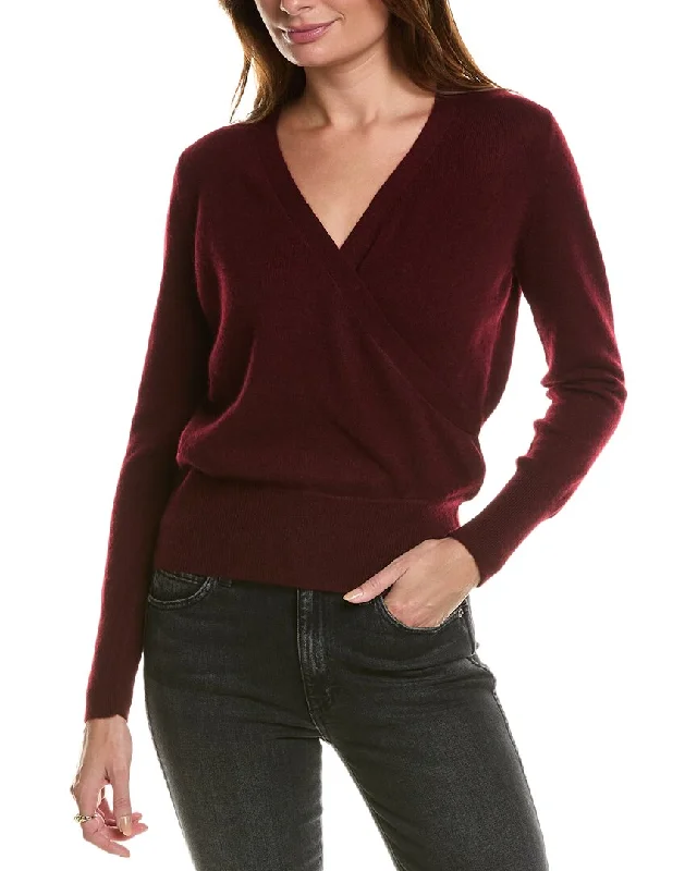 Forte Cashmere Rib Surplice Cashmere Pullover