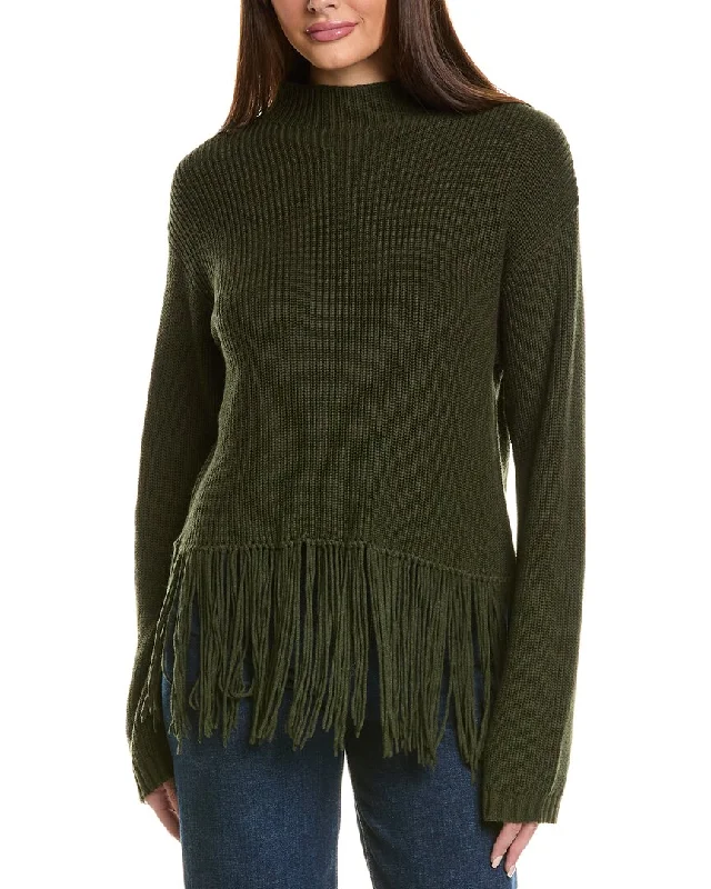 Hannah Rose Hadley Mock Neck Cashmere-Blend Sweater