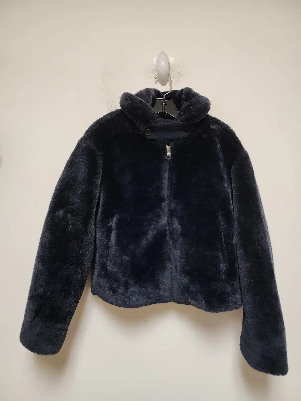 Jacket Faux Fur & Sherpa By Club Monaco In Blue, Size: M