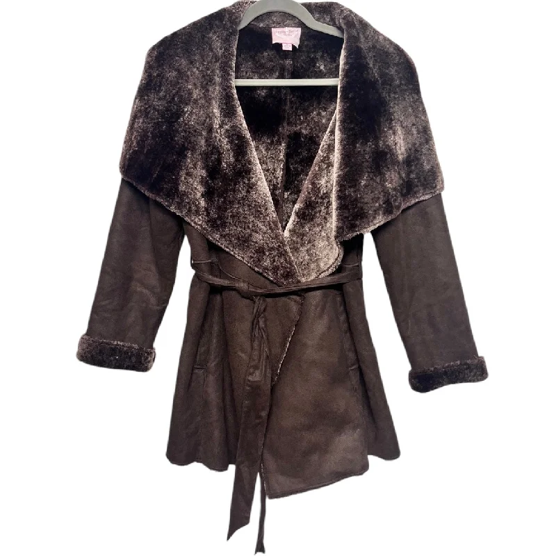 Jacket Faux Fur & Sherpa By Romeo And Juliet In Brown, Size: M