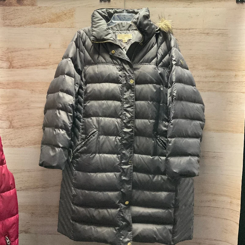 Jacket Puffer & Quilted By Michael Kors In Grey, Size: 1x