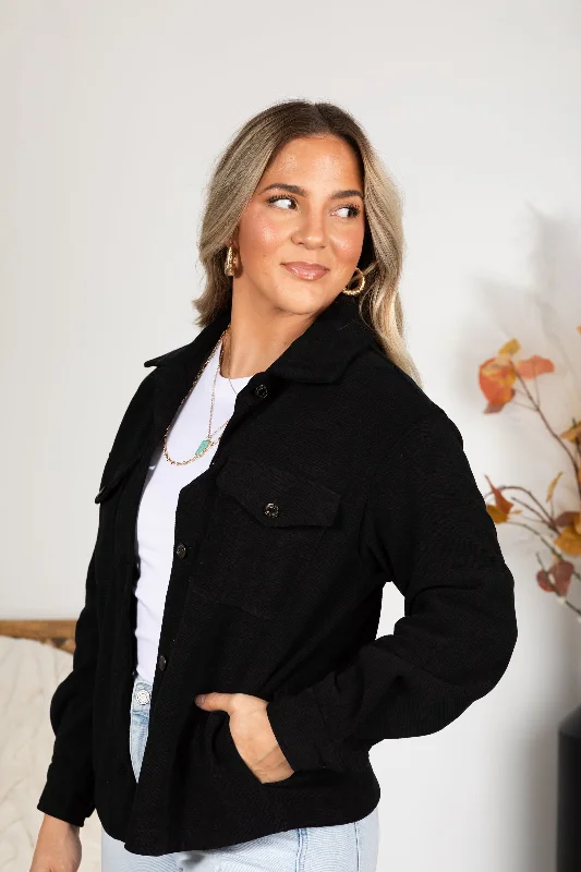 Knit Buttoned Jacket With Front Pockets