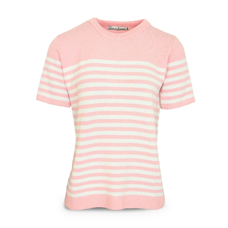 Ladies Stripe Sweater - Pink