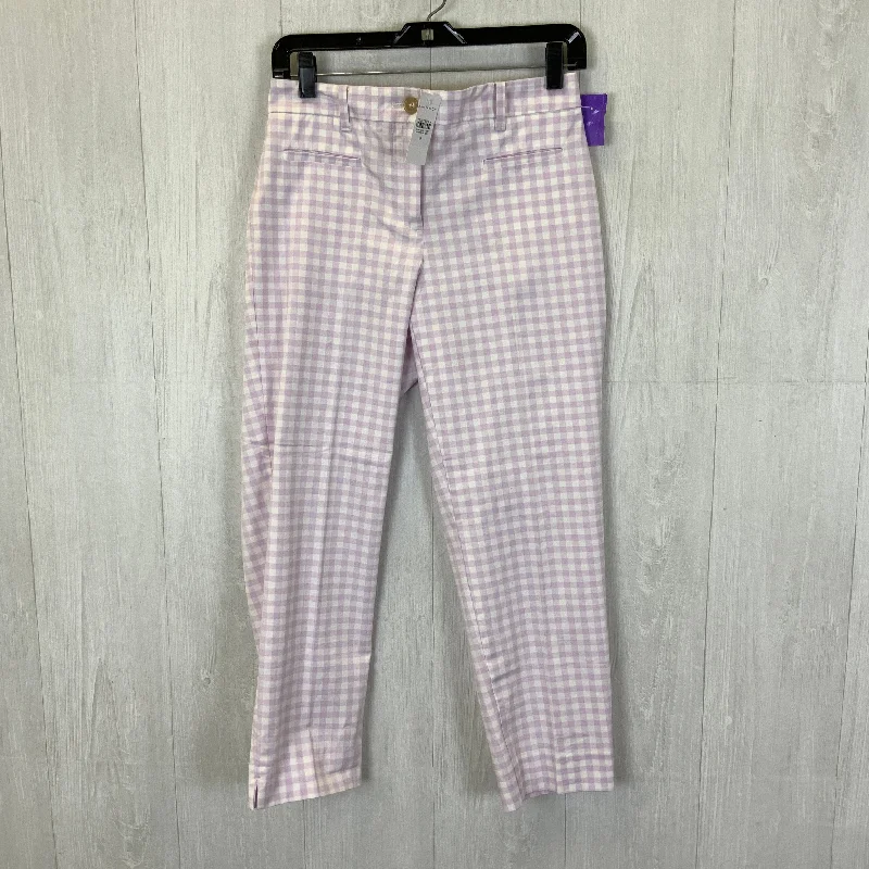 Pants Dress By Ann Taylor In Purple & White, Size: 0