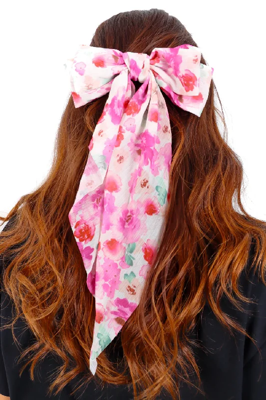 She's Bow-tiful - Pink Floral Hair Bow