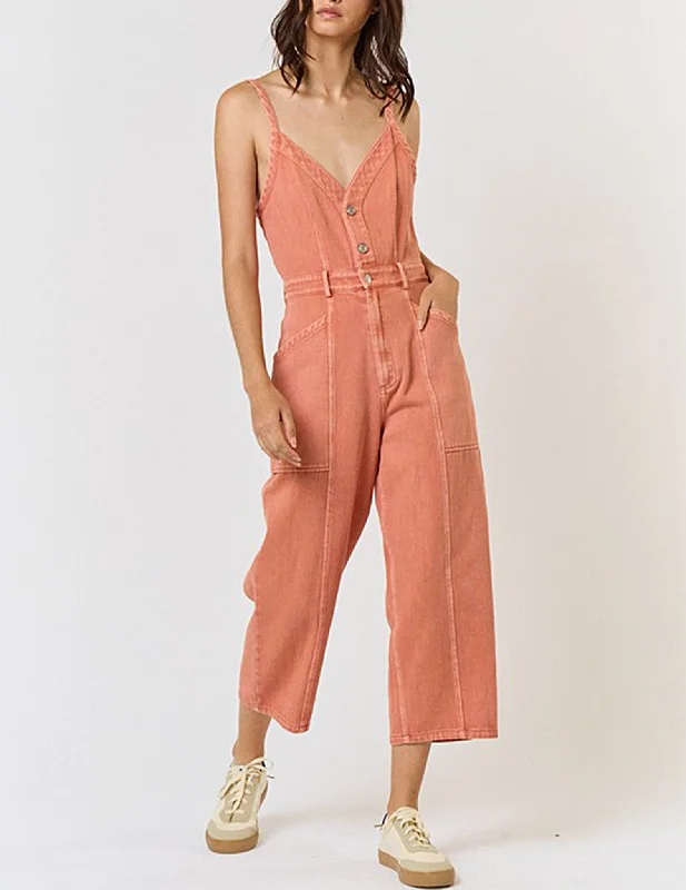 Amelia Terracotta Denim Jumpsuit