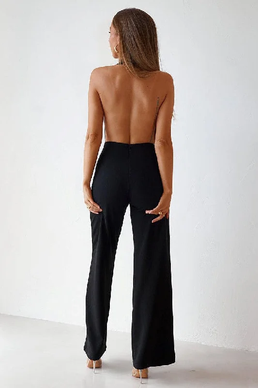 Backless Jumpsuit - Black (PREORDER)