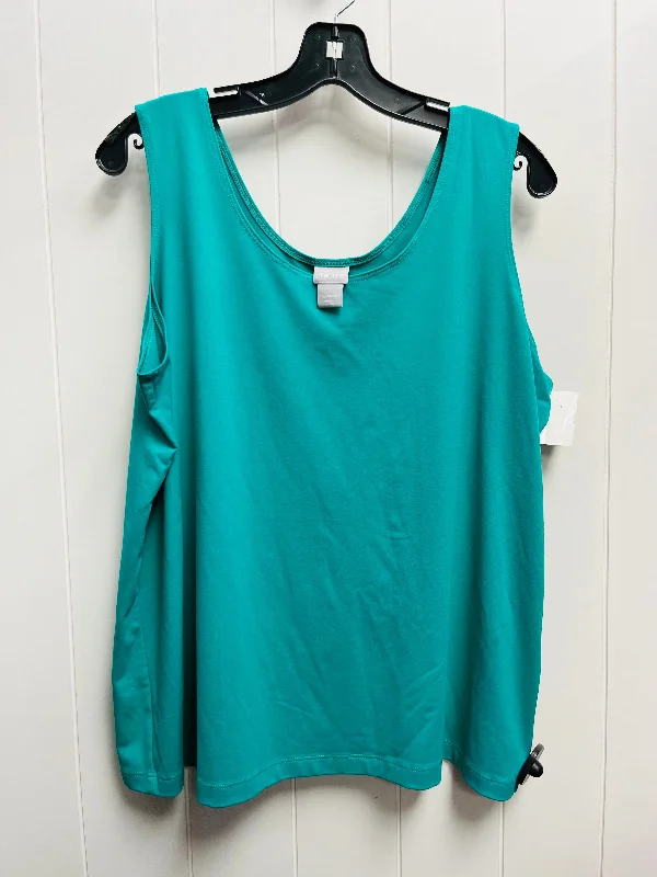 Top Sleeveless Basic By Chicos In Green, Size: 1x