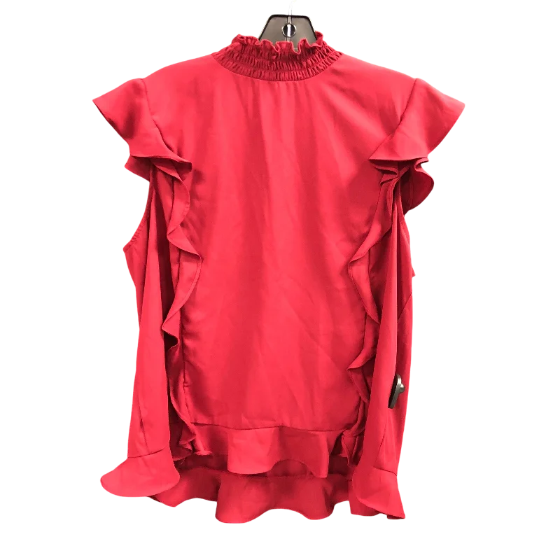 Top Sleeveless By Cece In Red, Size: L