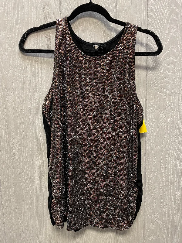 Top Sleeveless By COIN 1804  In Black & Gold, Size: 1x