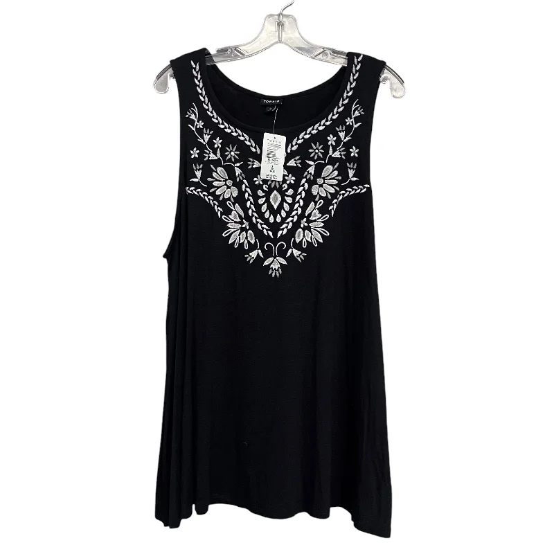 Top Sleeveless By Torrid In Black & White, Size:3X