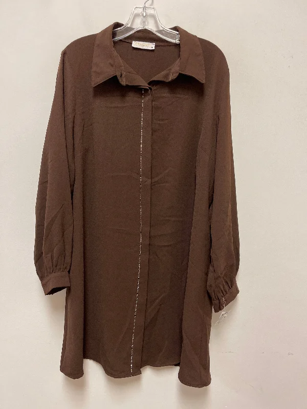 Dress Casual Short By Clothes Mentor In Brown, Size: L