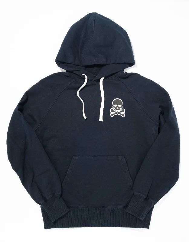 SKULL AND CROSSBONES HOODIE - NAVY