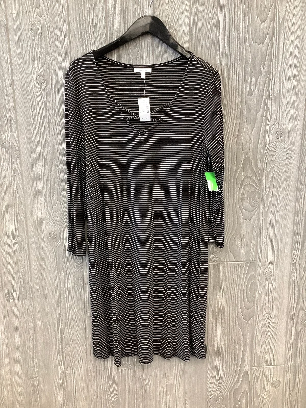 Striped Pattern Dress Casual Midi Maurices, Size L