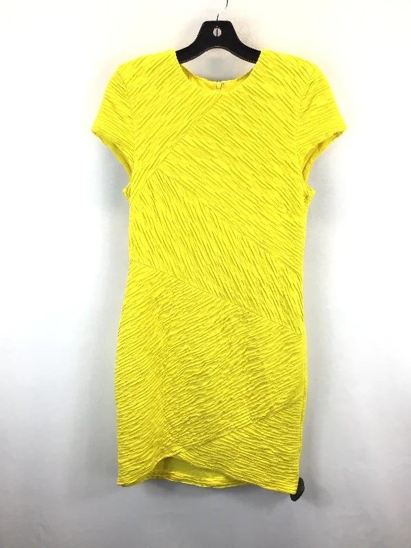 Yellow Dress Casual Midi Clothes Mentor, Size L