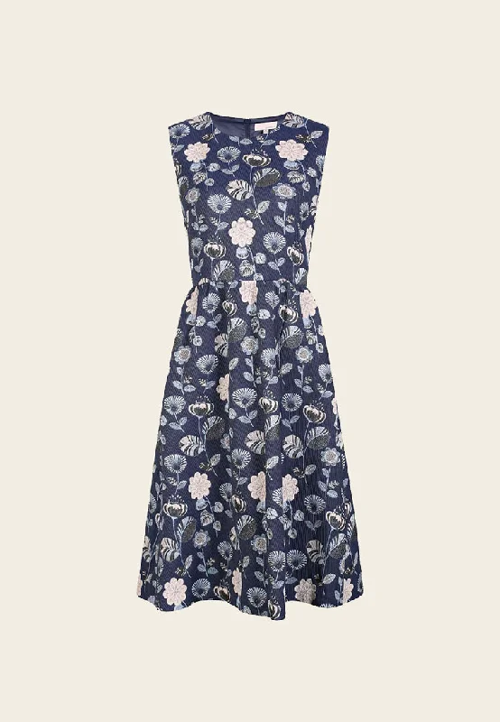 Diane Floral Embroidered Sleeveless Cocktail Dress