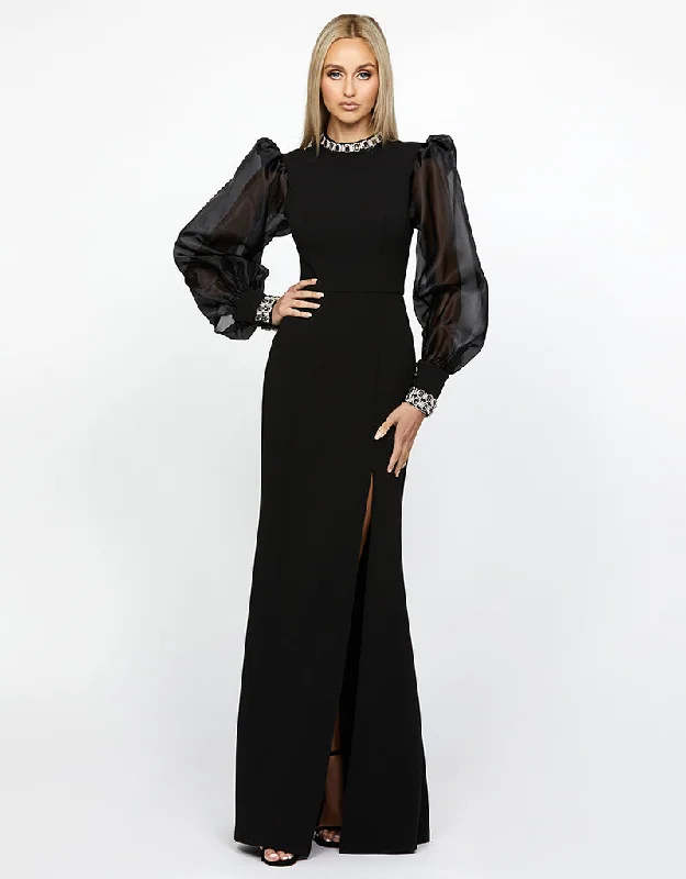 WINNIE SHEER SLEEVE GOWN B67D12L