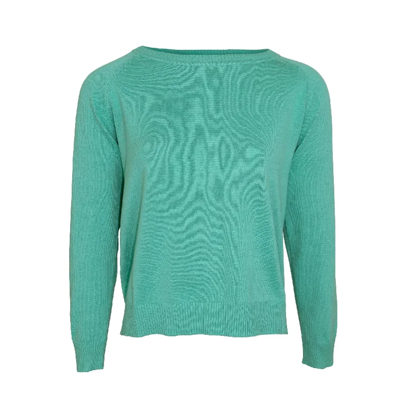 Ls Ragland Plain Sweater - Turquoise